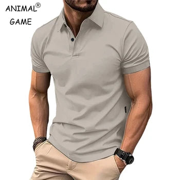 Camiseta Polo anti-arrugas no texturizada 🐎👕