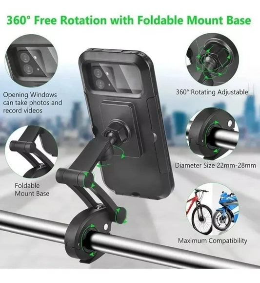 Soporte para celular impermeable para moto/bicicleta
