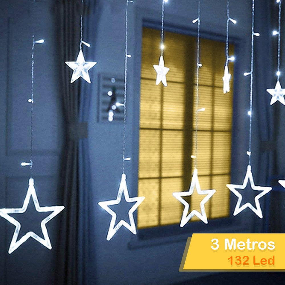 Arreglo navideño de estrellas con luces LED 🎄🎅 3 METROS 😱