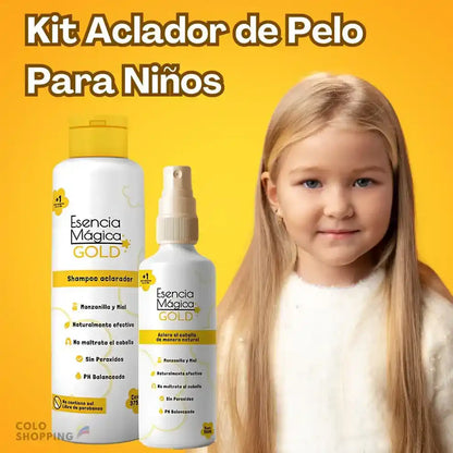 Kit Shampoo Aclarador Infantil  + Spray Aclarador GRATIS de Regalo 🎁 SIN PERÓXIDO, SAL Y PARABENOS