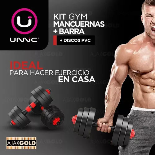 Full gym: Set de mancuernas convertibles