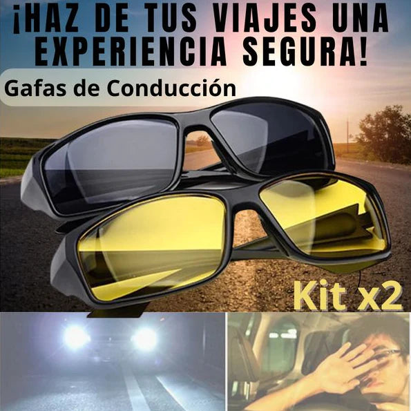 Gafas de conducción nocturna + gafas para sol GRATIS