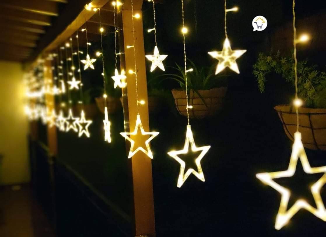 Arreglo navideño de estrellas con luces LED 🎄🎅 3 METROS 😱