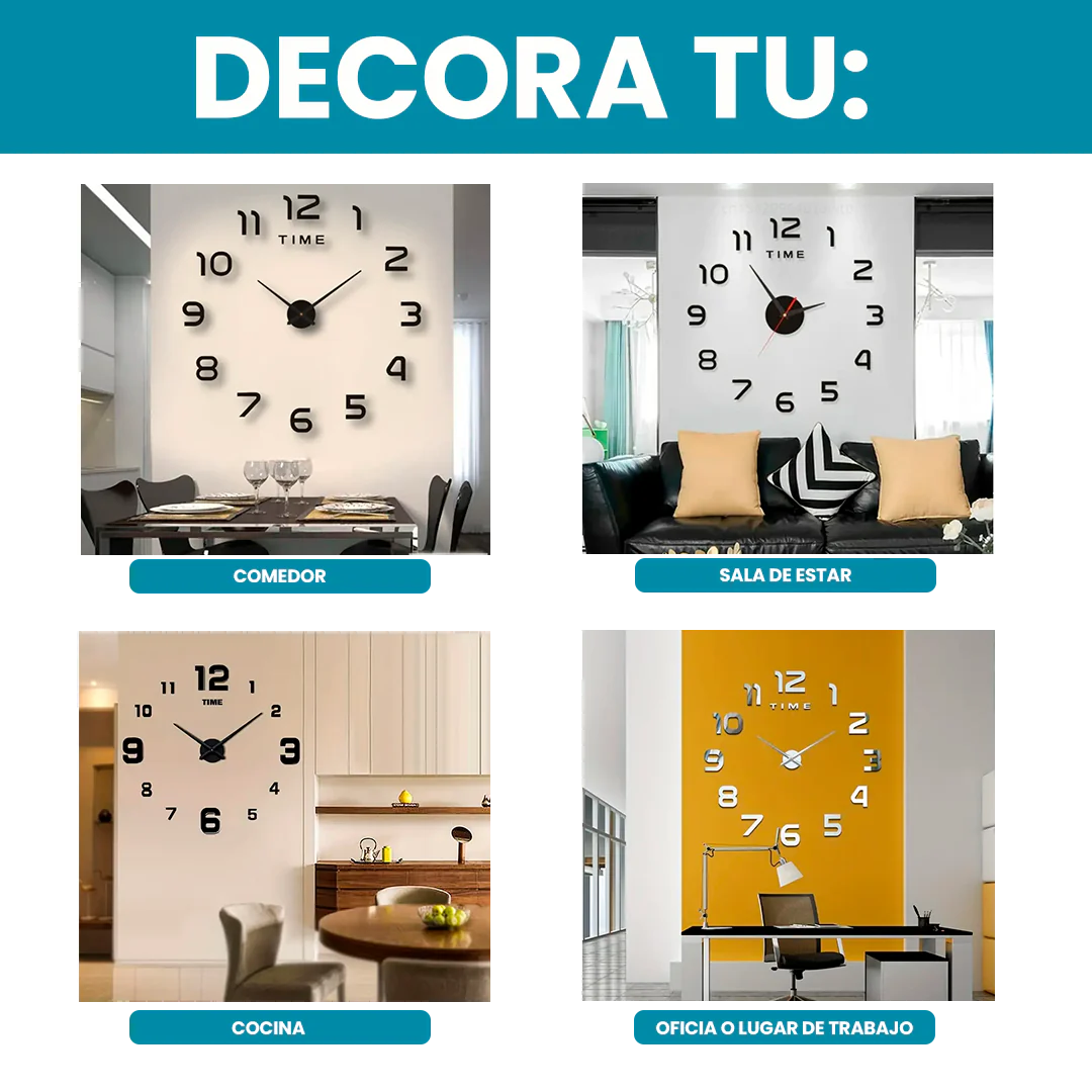 Reloj 3D de pared aesthetic