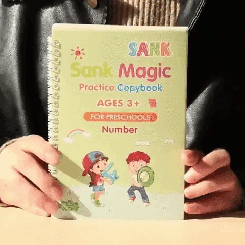 Set x4 cuadernos de caligrafía MONTESSORI - Reutilizables con tinta mágica
